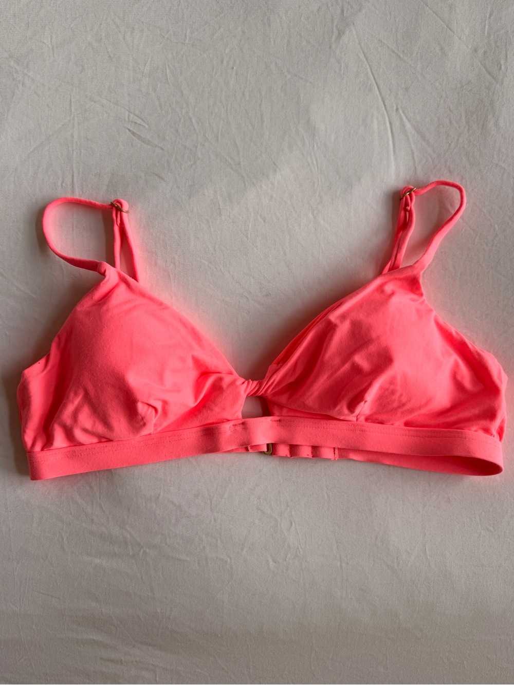 Women’s Soft Triangle Bralette Bikini Top - Neon Pink